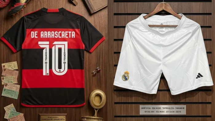 Camisa Flamengo Tamanho G + Short Real Madrid de brinde