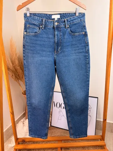 Calça jeans Mom azul h&m 40