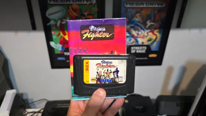 Jogo Virtua Fighter original SEGA 32X com poster Tectoy