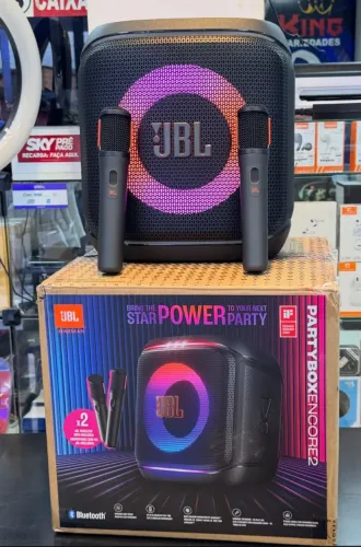 JBL PartyBox Encore 2 + 2 microfone sem fio Novo lacrado entrego em Cuiabá e Várzea Grande