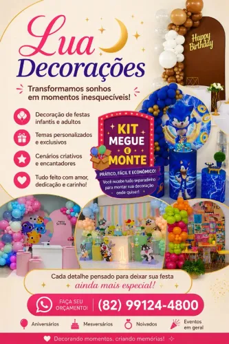 Decoração de Festas com kit Pegue e monte 