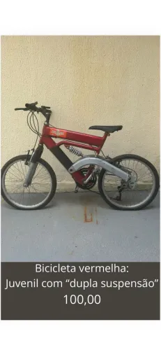 Bicicleta juvenil com dupla suspensão