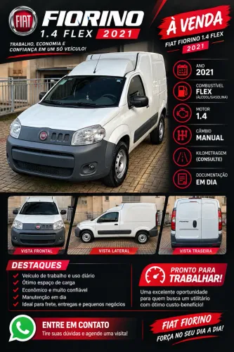Fiat Fiorino Furgão Work. Hard 1.4 Flex 8V 2P 2021