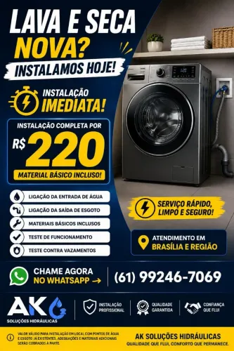 Lava e seca instalação imediata instalador