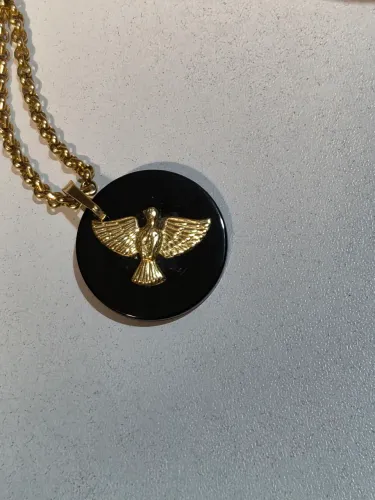 Cordão de ouro 18k + pingente divino Espirito Santo