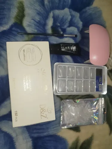 kit polygel com pincel, cabine, molde f1 e um polygel