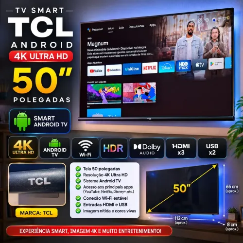 Smart TV TCL 4K 50 polegadas