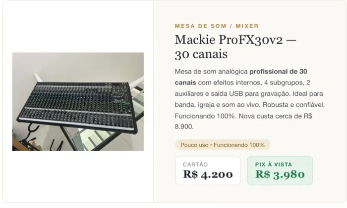 MESA DE SOM - MACKIE PROFX30V2 - 30 CANAIS
