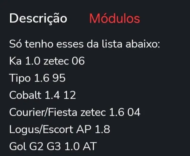 Módulos de injeção 
