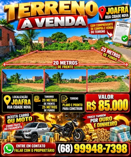 Vendo terreno ou negócio