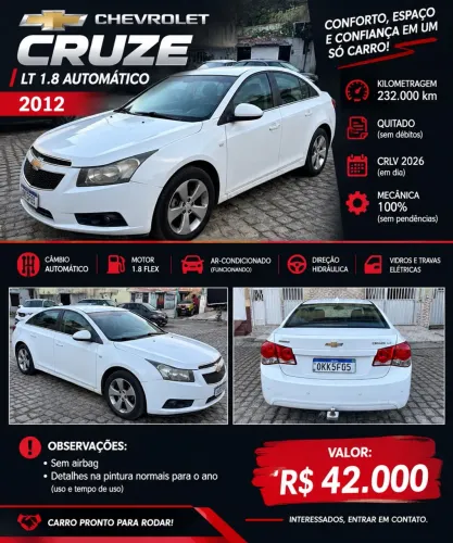 Chevrolet Cruze LT 1.8 16V Flexpower 4P Aut. 2012