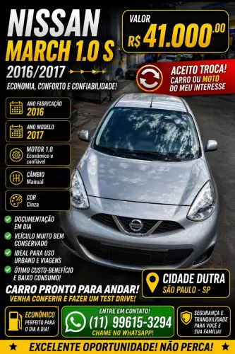 Nissan March S 1.0 12V Flex 5P 2017