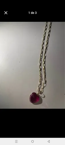 Cordão de ouro pingente grande tijolinho