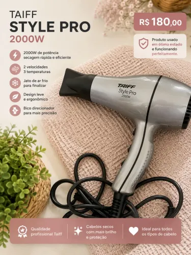 Secador Taiff Style Pro 2000W - Ótimo Estado
