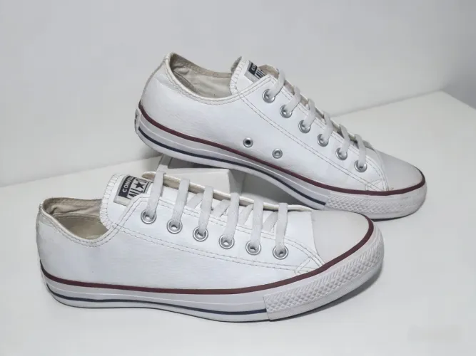 Converse All Star Couro Branco Original ? Tamanho 38 ? Sola Nova
