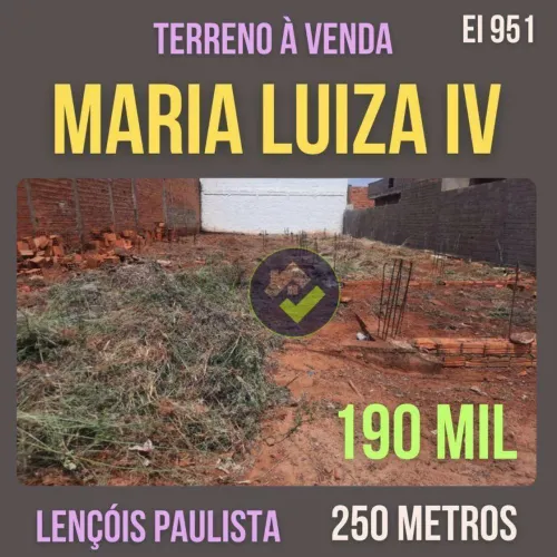 Terreno Residencial à venda, Jardim Maria Luiza Iv, Lençóis Paulista - TE0045.
