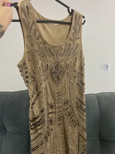 Vestido festa todo bordado
