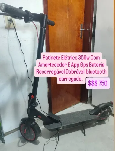 Patinete Elétrico 350W Mymobi Mb350-Pro Bat 36V 10Ah Cinza/Vermelho até 30km/h