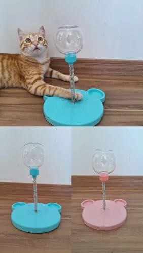 Brinquedo mola dispenser petiscos gatos