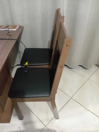 Mesa de jantar madeira completa luxo com cadeiras