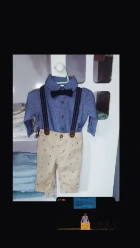 Conjunto com suspensório bebê