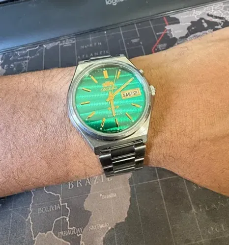 Orient Vintage Automático 1987 - Dial Persiana Verde - Totalmente Revisado