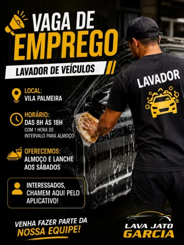     Estamos Contratando: Lavador e Arrematador de Veículos!