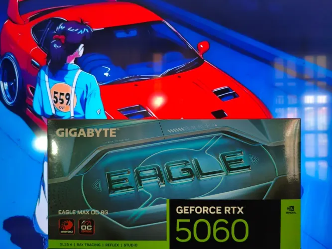 Placa de Vídeo Gigabyte NVIDIA GeForce RTX 5060 Eagle Max OC, 8GB, GDDR7, DLSS