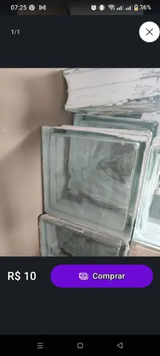 Bloco de vidro 8 reais