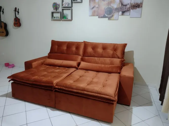 Sofá retrátil e recrinável 2,55 metros ACEITO CARTAO 