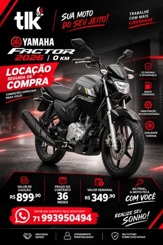 Aluguel de moto para aplicativo (iFood, 99 pop, Uber)