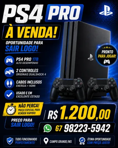 PS4 PRO À VENDA - OPORTUNIDADE!