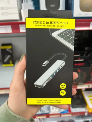 Hub Tipo C 7 em 1 USB HDMI muito mais