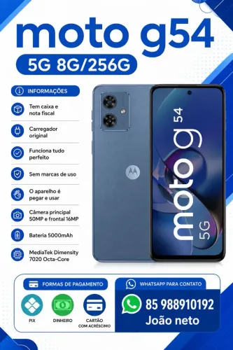Moto g54 5g 8g/256g semi novo
