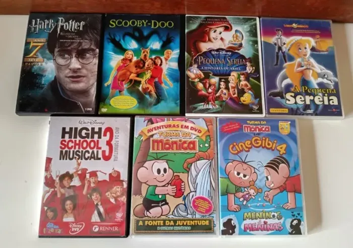 Lote 1 com 7 DVD´S Originais de Filmes Infantis