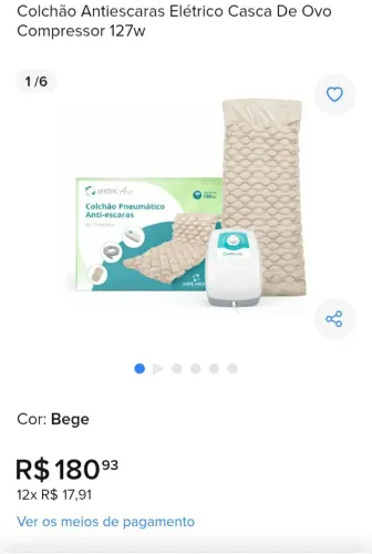 Colchão inflável ante-escaras