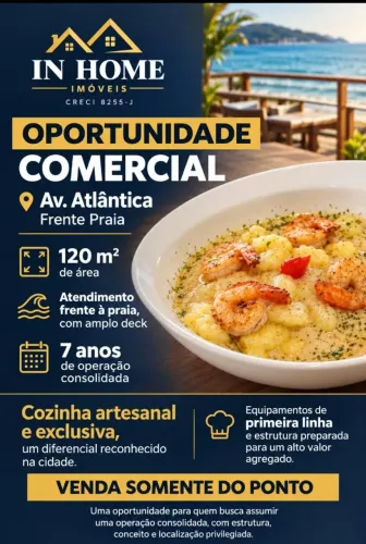 Restaurante frente mar, centro, produção artesanal 