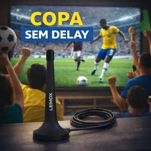Antena Digital para TV Uhf Hdtv Com Cabo De 3 Metros LEY-56 Para Copa sem Delay