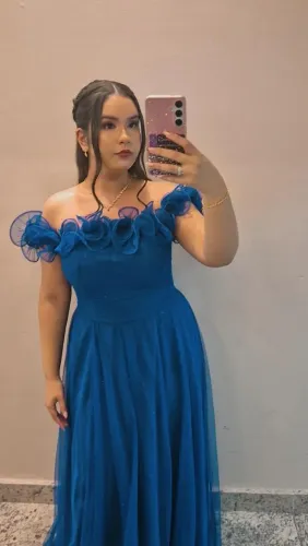 Vestido azul Royal Madrinha