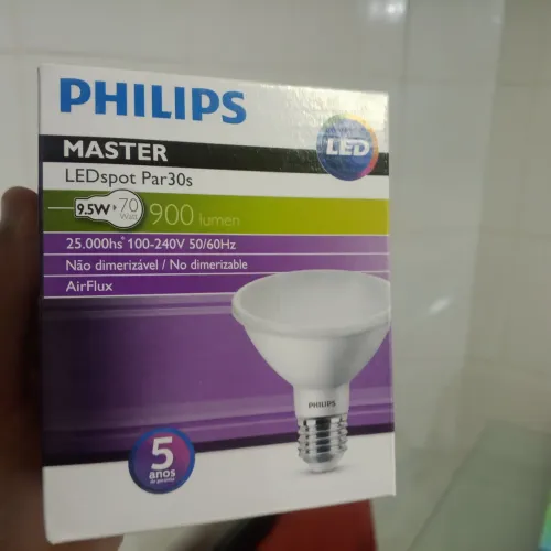 05 unidades Lâmpadas Philips nova par 30 bivolt led 9,5