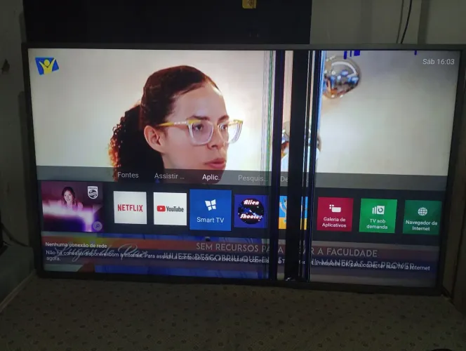 Ismart tv 50 polegadas com defeito