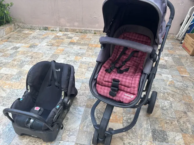 Carrinho de Bebê Safety 1st Mobi Trio (Moisés + Bebê Conforto + Base Veicular) - Completo