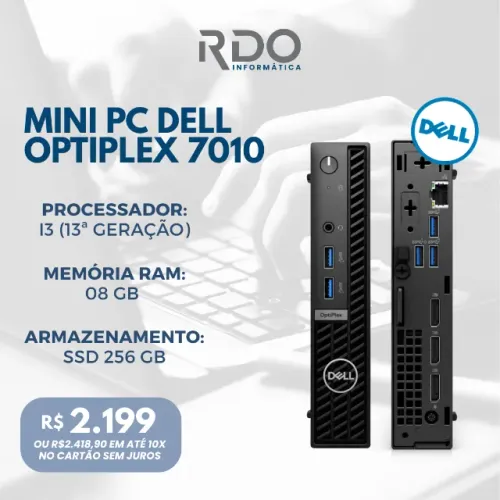 Mini PC Dell Optiplex 7010 - i3 13a - 8GB RAM - SSD 256GB