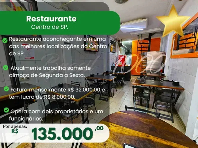 Restaurante no Centro de SP.  (Cod. 113307)
