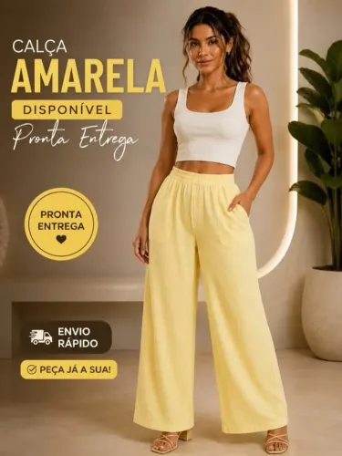 Calça amarela