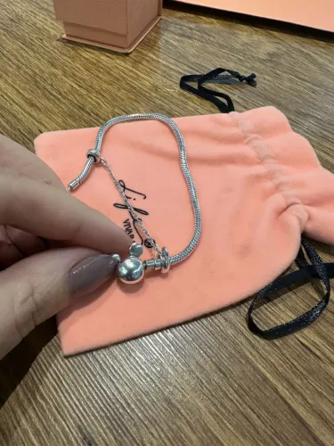 Pulseira Vivara prata 925 fecho Mickey