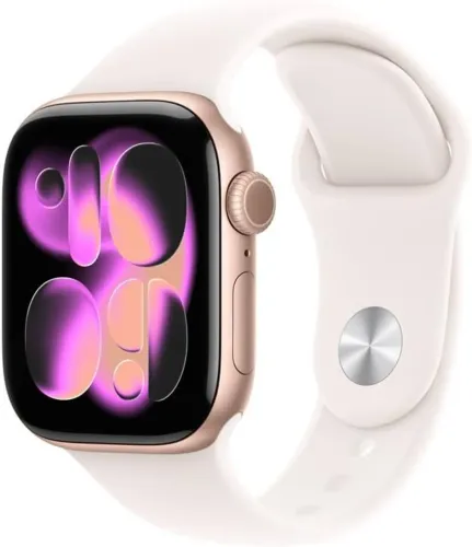 Apple Watch Series 11 GPS, Caixa em alumínio rosa?dourado de 42 mm