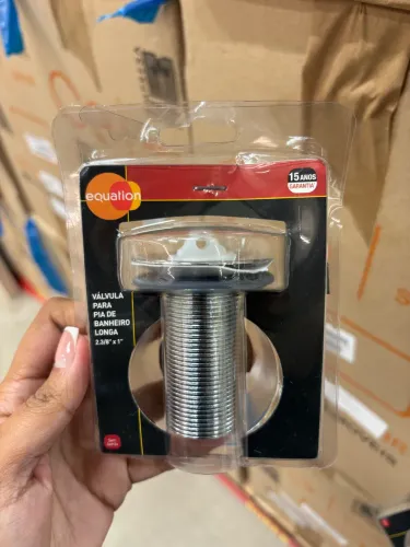 Válvula para Pia de Banheiro 2.3/8" Polido sem Ladrão Equation