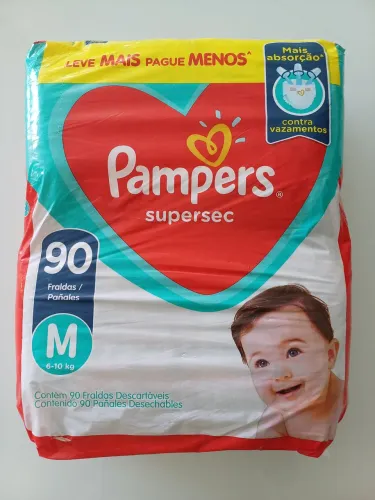 Vendo Fralda Tam. M, Pampers, Supersec, 90 Unidades