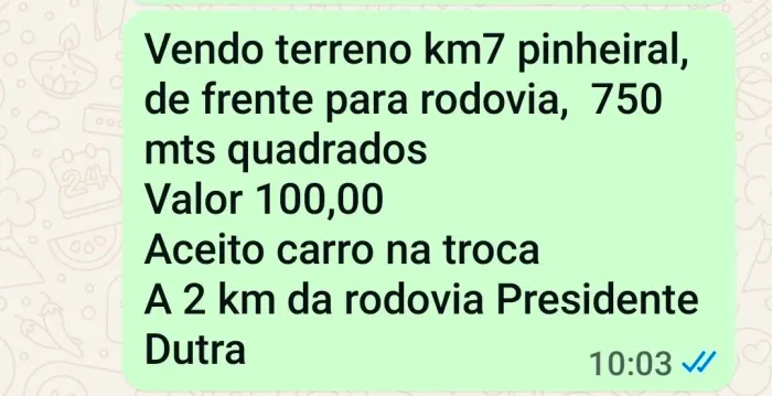 Vendo terreno em Pinheiral